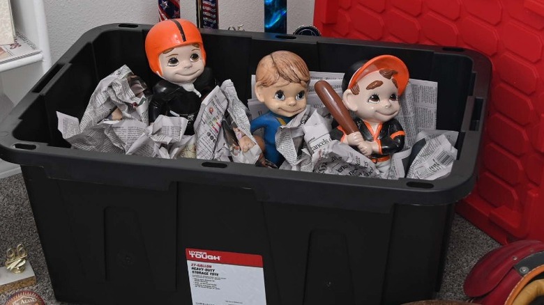 Hyper Tough 27 Gallon Large Storage Bin full of figures