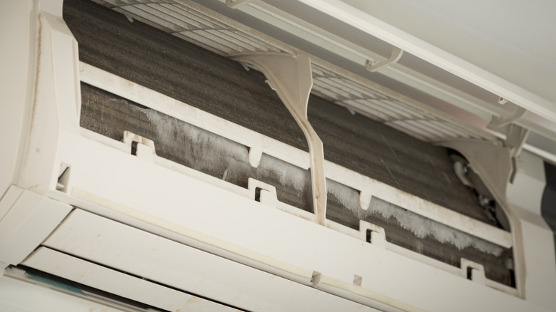 Ice on coil of air conditioner