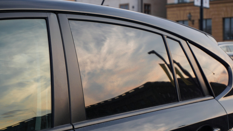 Closeup of rear car window