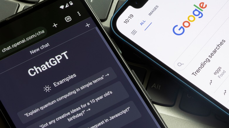 chatgpt app next to google app