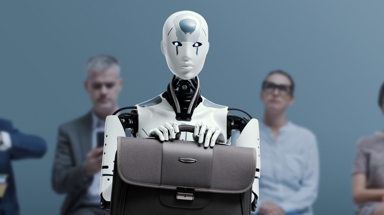 robot preparing for job interview