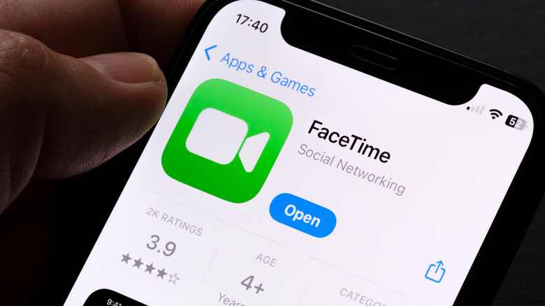 A close up shot of the Facetime app in the App Store