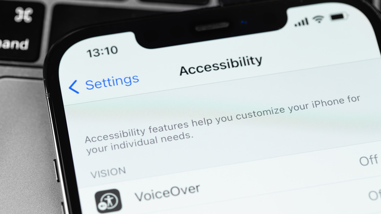 iPhone screen with accessibility app