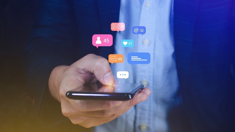 Different app notifications on a phone