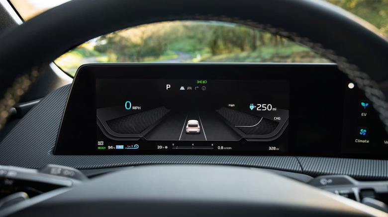A Kia EV's infotainment screen.
