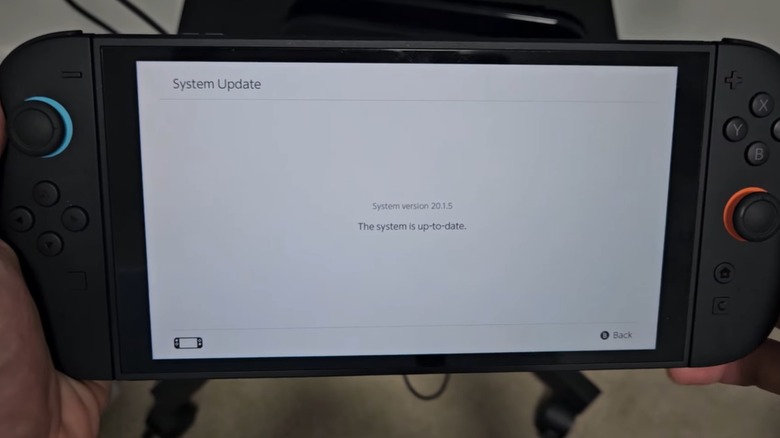 A Nintendo Switch 2's screen showing that the system is fully updated.