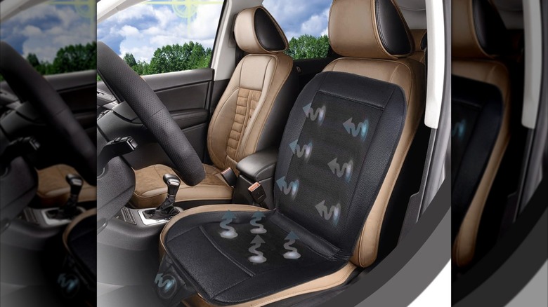 car seat cover inside vehicle