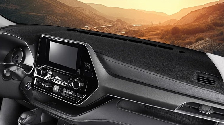 car dashboard with cover