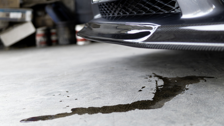 Oil stain under car
