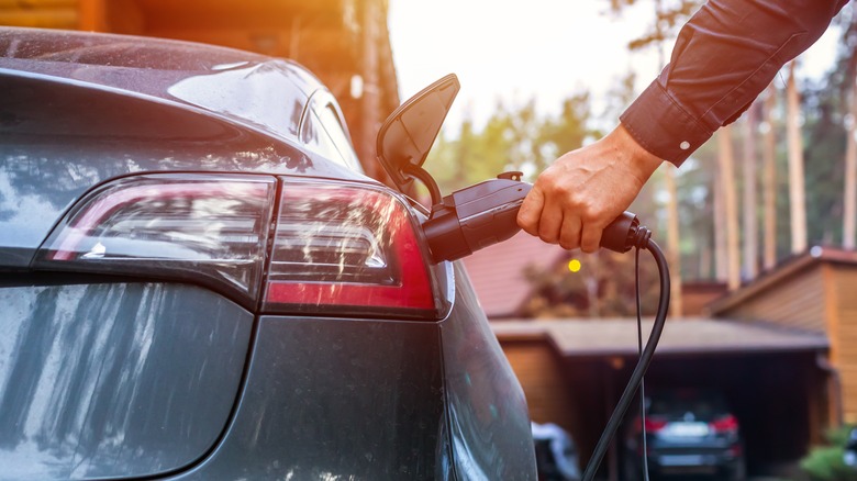 EV plugged in charger 