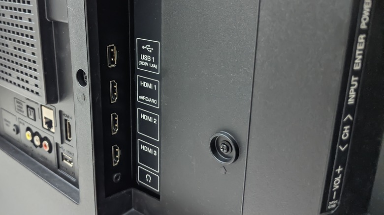 back of TV with ports