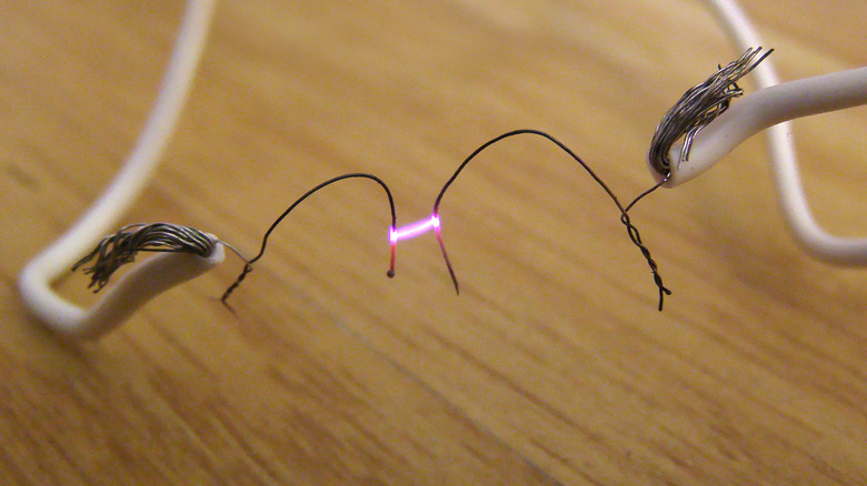 Two wires arcing electricity between them