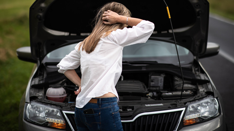 Car breakdown on roadside