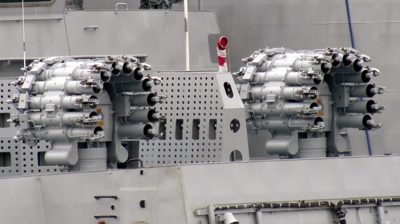 two RBU-6000 Smerch 2 Anti-Submarine Rocket Launchers of the INS Kadmatt