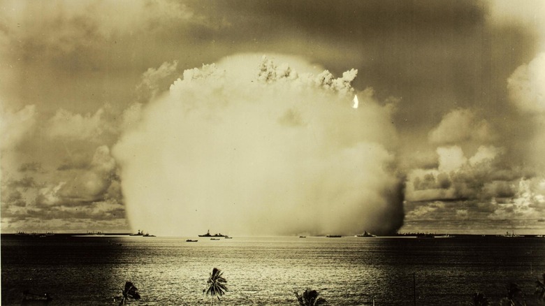 A nuclear detonation at the Bikini Island atoll in 1946