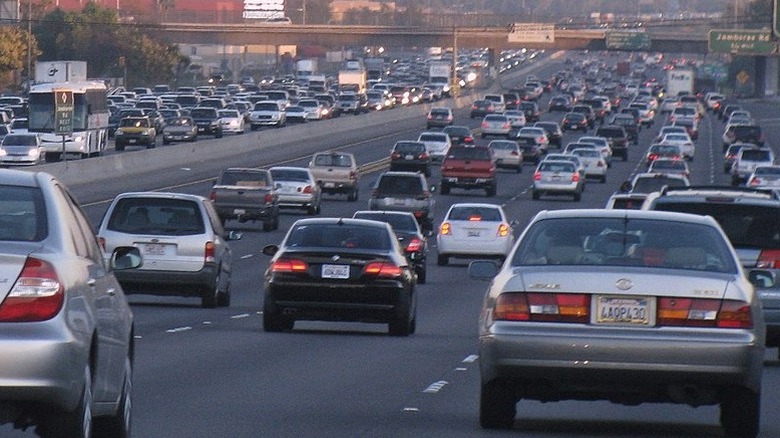 Rush hour traffic in Southern California