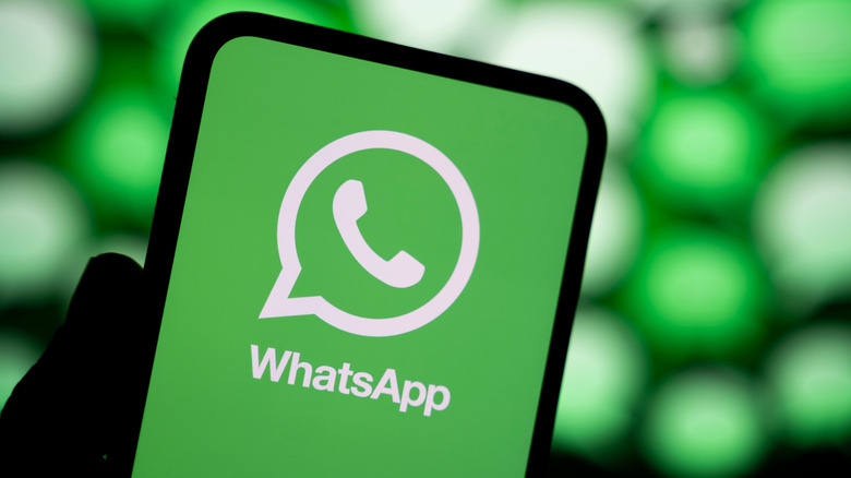 WhatsApp logo on an Android phone