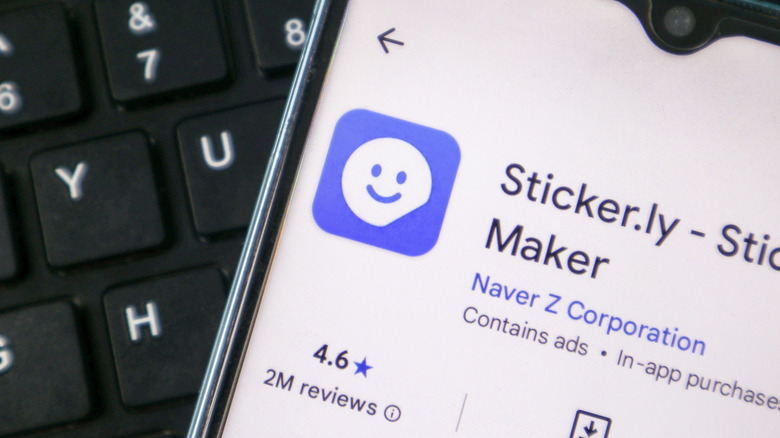 Sticker.ly app on an Android phone