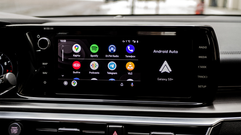 Android Auto interface on a car's head unit