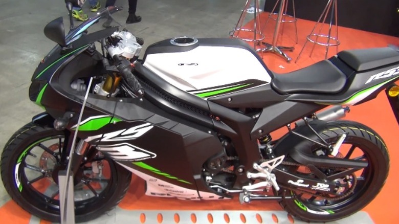 Rieju RS3 50 parked in showroom