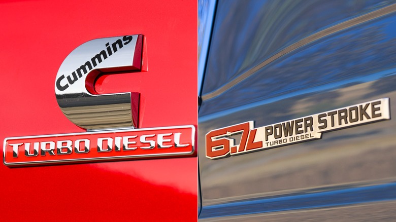 Cummins Turbo Diesel and Ford Power Stroke Turbo Diesel badges