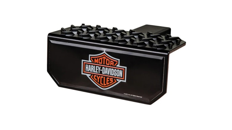 A Harley-Davidson step hitch cover