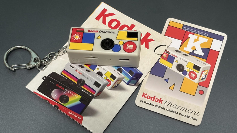 A Kodak Charmera camera with two cards.
