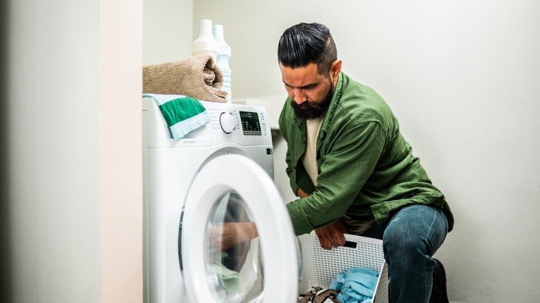 Person doing laundry