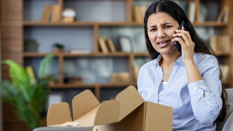 Annoyed person on the phone