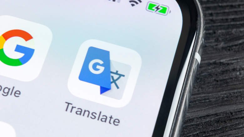 Google Translate app on iPhone