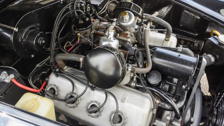 Daimler V8 in a Daimler SP250 engine bay