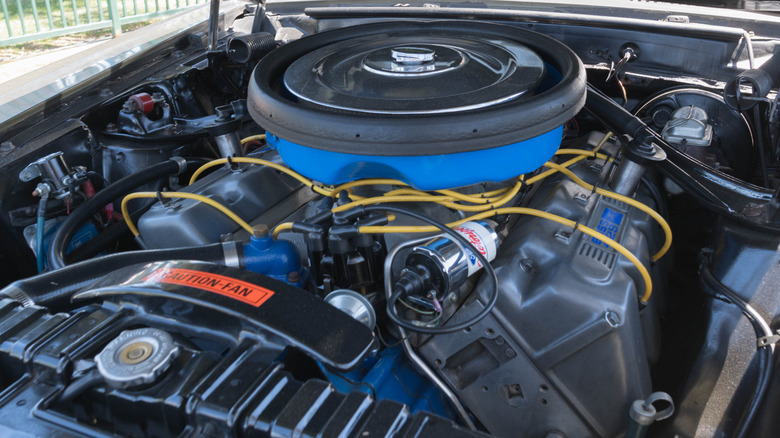 Ford Boss 429 engine in an engine bay