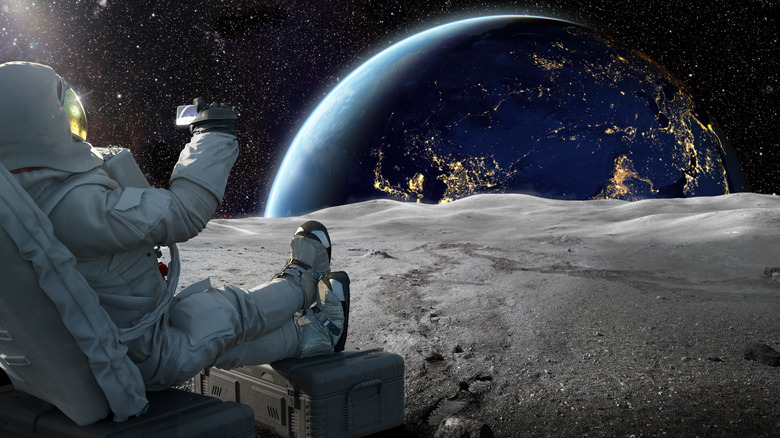 Astronaut on the moon surface