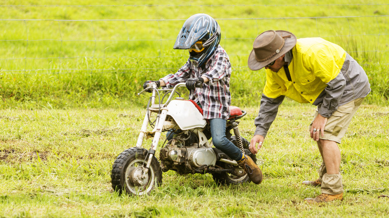 Child riding a motorcycle