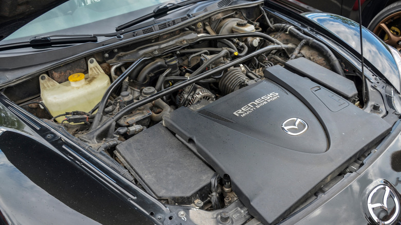 Mazda 13B Renesis engine in Mazda RX-8 engine bay