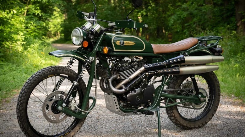 Black Janus Motorcycle on the road