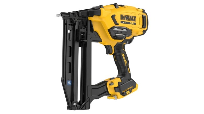 DeWalt 20V Max XR Cordless 16-gauge Straight Finish Nailer on white background