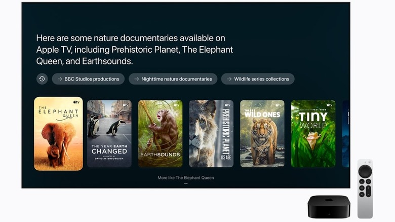 Siri AI finding suggestions based on natural language prompt