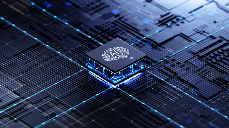 A mobile chip that has AI printed on it