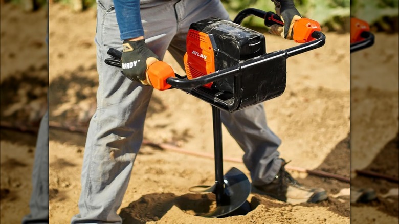 Atlas 80V Cordless Auger in use