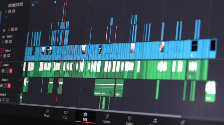 Video editing timeline being worked on