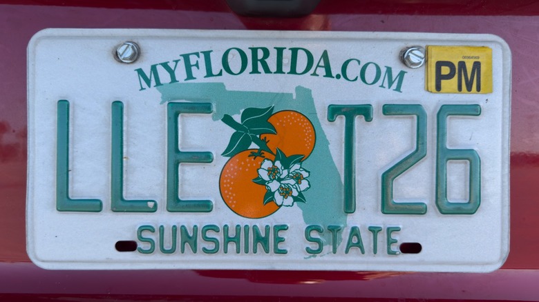 a Florida state car plate