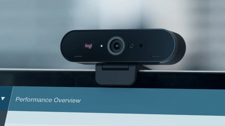 logitech brio webcam on laptop