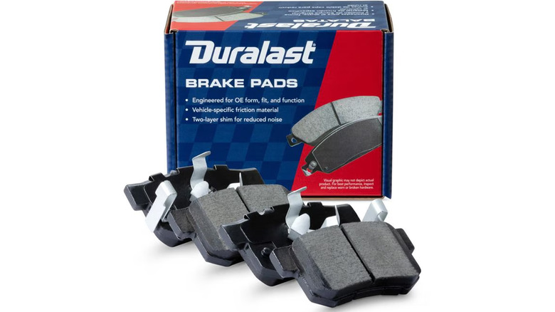 A pack of Duralast budget brake pads