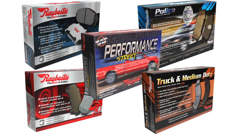 Five packs of Raybestos brand brake pads