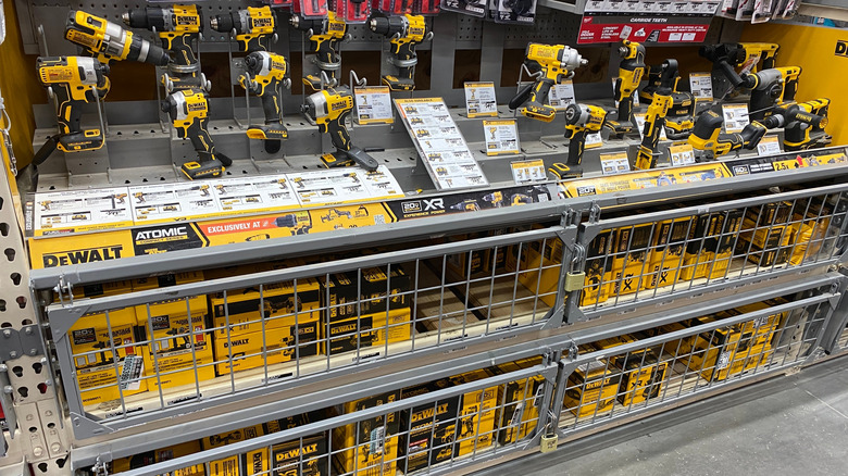 DeWalt section at Home Depot