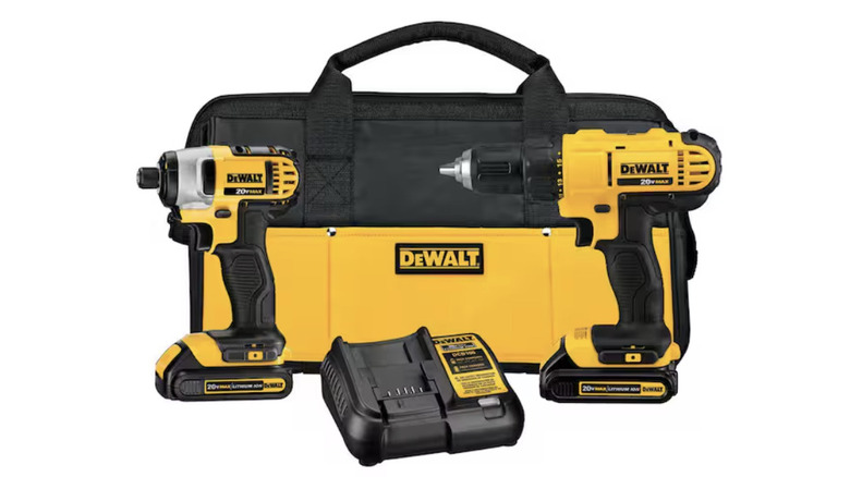 DeWalt Cordless Drill and Impact Driver bundle with batteries and carrying bag