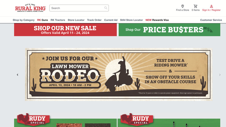 Rural King's homepage