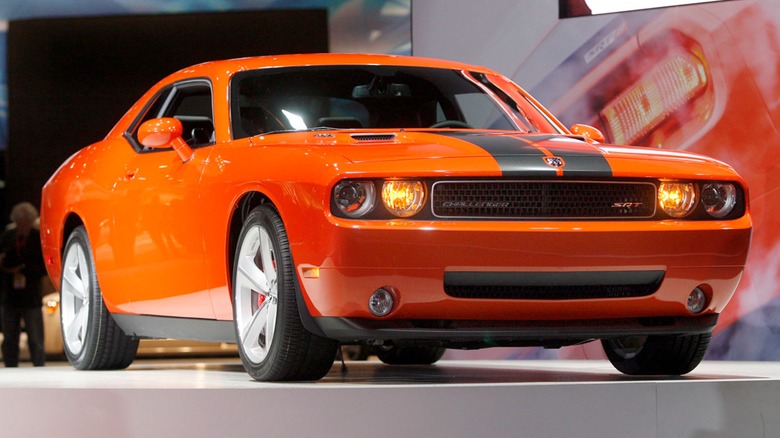The 2008 Dodge Challenger SRT on display.