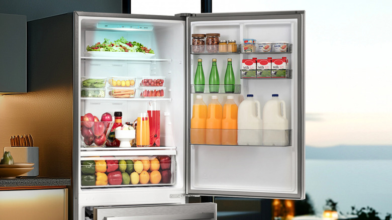 Hisense HRB171N6ASE refrigerator with the door open